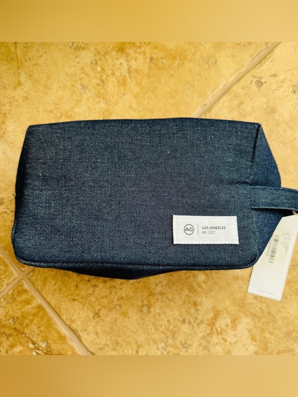 NWT AG Los Angeles Denim Toiletry Cosmetic Makeup Bag
